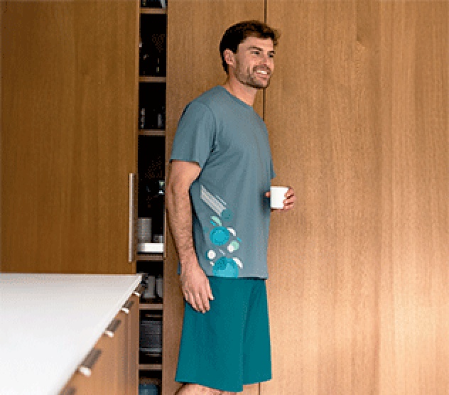 Pyjama short Rythme indigo