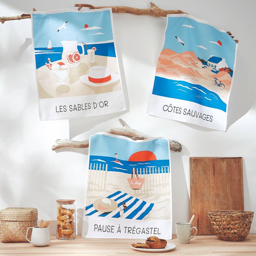 3 torchons Côtes de Bretagne