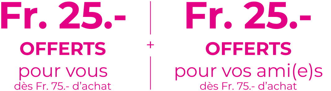 20€ pour vous et vos ami(e)s dès 60€ d'achat